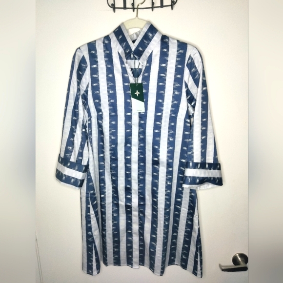 Tuckernuck (Sz S) Blue & White Button Stillwater Stripe Charlie Dress (NEW-NWT)
